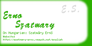 erno szatmary business card