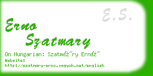 erno szatmary business card